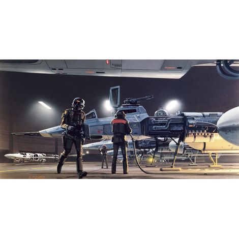 Papier peint panoramique moderne Star Wars Classique RMQ Y-Wing Yavin (1/4)