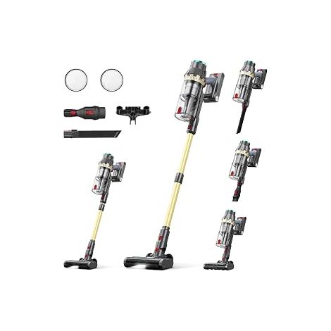 GBLY Aspiradora inalámbrica Motor potente Batería de 60 minutos Brocha anti-enredos Pantalla HD-LED Suelos duros, alfombras, pelo de animales