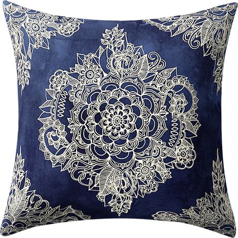 Housse De Coussin Carrée 45x45cm Motif Fleur Datura Pour Canapé Et Lit - Lot De 1 (1/5)