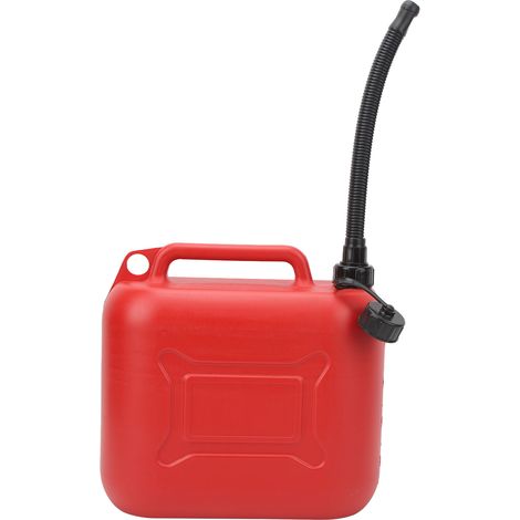 Benzinkanister, 10 Liter (2,6 Gallonen), rot, flammhemmend, ABS-Kraftstoffbehälter mit selbstentlüftendem Ausgießer für Rasenmäher, Kettensäge und Gartengeräte (1/5)