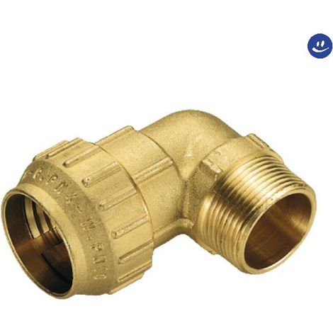 Raccordo curvo maschio in ottone per tubo polietilene serie cobraring 3460cr ø40x11/4 TIEMME