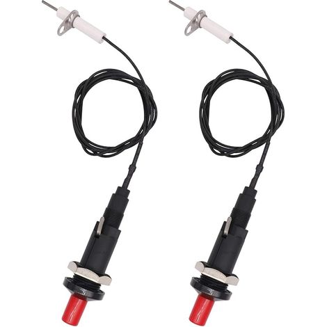 Lot de 2 briquets de cuisine avec bouton poussoir étoile Piezo Spark avec câble de résistance 200 degrés et longueur de 1 mètre (1/5)