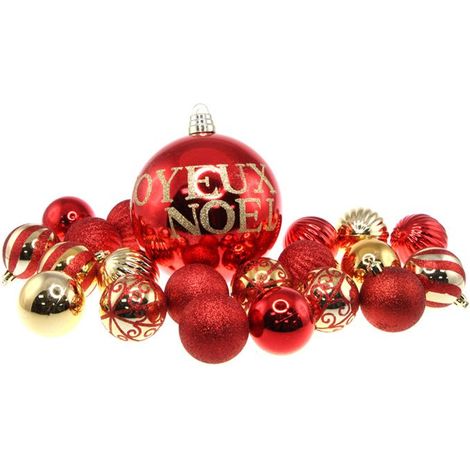 Boules de Noël 21 pcs ROUGE / OR - SILUMEN