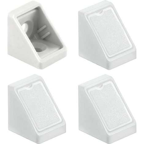 4x équerre d assemblage simple 18mm raccord universel plastique taquet équerre ferrure blanc (1/4)