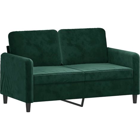 Canapé  Sofa à 2 places Vert foncé 120 cm Velours
