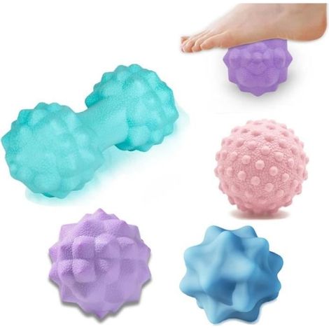 4 Balles de Massage pour Libération Myofasciale - Thérapie des Points Trigger,Soulagement des Nœuds Musculaires et Thérapie de Yoga (1/4)