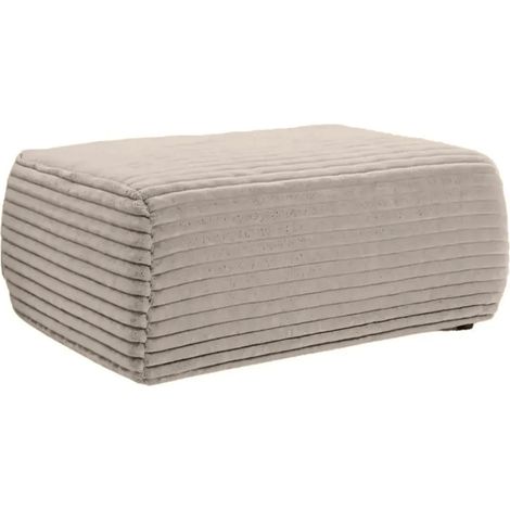 OLYMPE - Pouf en velours côtelé Café 100x68x42 cm