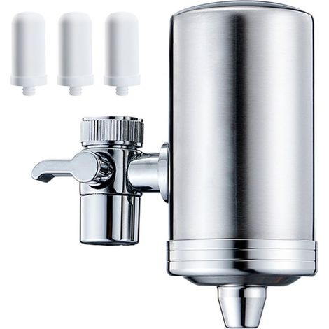 Filtre à eau de robinet en acier inoxydable 304, filtre de robinet de purificateur d'eau de cuisine (1/5)