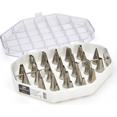 De Buyer Acciaio Set 26 beccucci Assortiti Adattatore, 2114.20, Inossidabile, 1-Pack