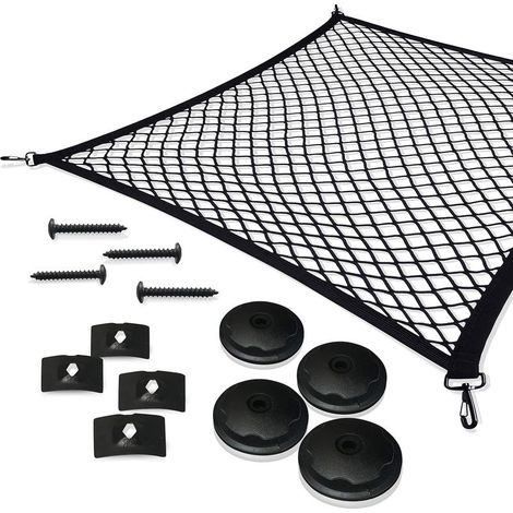 Filet à bagages de voiture 110x60 cm – Nylon élastique – Sécurise vos affaires et animaux – Installation rapide sans perçage (1/5)