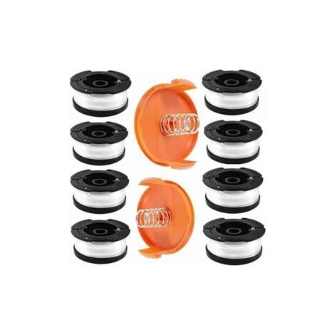 String Trimmer Line Spool for Black and Decker String Trimmer, 8 Brush Cutter Line Spool with 2 Spool Cover and 2 Spring, Spools A6481 A6485 Compatible with Black and Decker Af-100 (1/5)