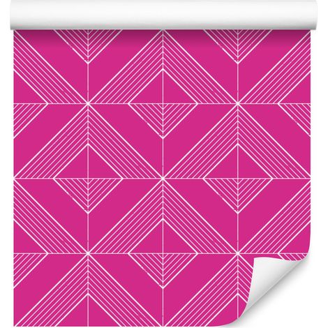 Carta da parati con rombi geometrici, sfondo viola, centro viola, 50x1000 cm (1/5)