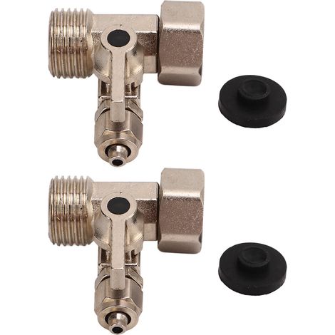 2 robinets à bille 1/4 pouce avec joint d'étanchéité pour entrée de purificateur d'eau, pièces de remplacement en alliage pour robinetterie (1/5)