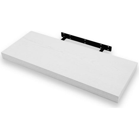 Mensola da muro in Legno MDF con staffe a scomparsa 120x23x3,8 cm Colore Bianco Nordico 120x23x3,8 cm Bianco Nordico (1/5)