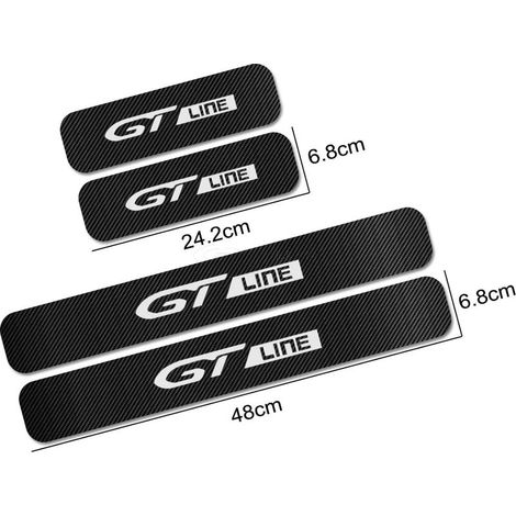 (GT LINE) 4 pièces pour PEUGEOT 2008 3008 4008 5008 Expert TRAVELLER GT LINE Protection de seuil de porte autocollante en fibre de carbone (1/3)