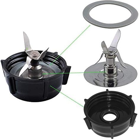 Pièces de Rechange Compatible avec Oster Osterizer Mixeur, Lame 4 Pointes 4961 avec Base de Lame Couvercle Inférieur et Joint D'étanchéité (1/5)