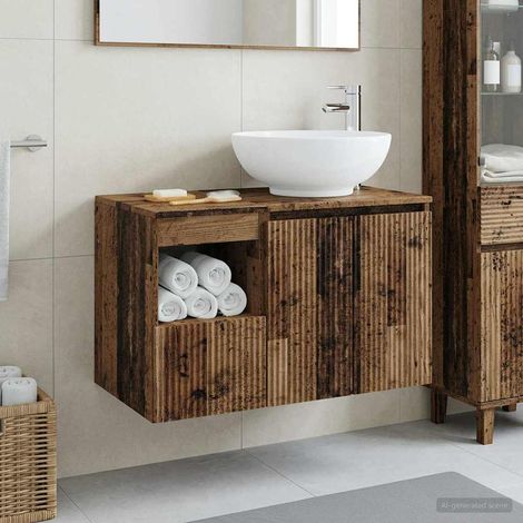 vidaXL Bathroom Furniture Set 2 pcs Old Wood Engineered Wood (1/5)
