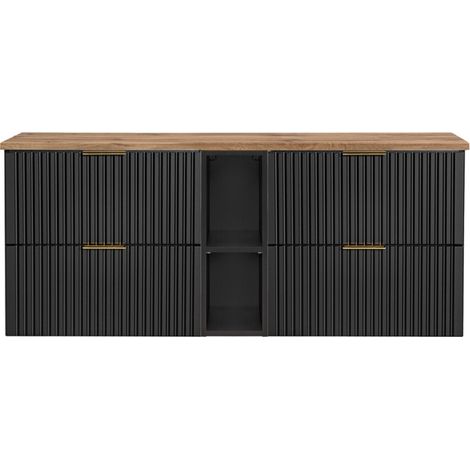 Ensemble meuble sous vasque 140 cm - Georgia Black - Livraison gratuite