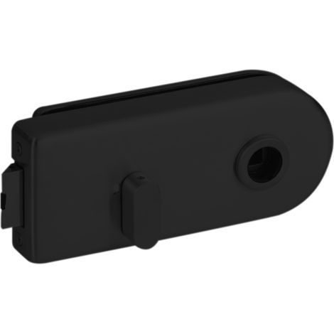 Serrure horizontale pour porte verre - Finition : Noir MAT - Serrure : WC - - KINTECH (1/2)