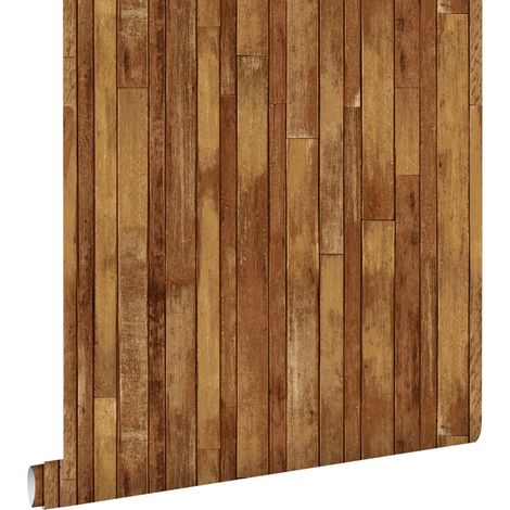 papier peint imitation bois chameau - ESTAhome (1/5)