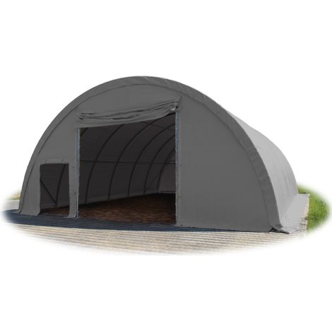 9,15x20 m tunnel (châssis 1m), H. 4,5 m, PRIMEtex 2300, gris (1/5)