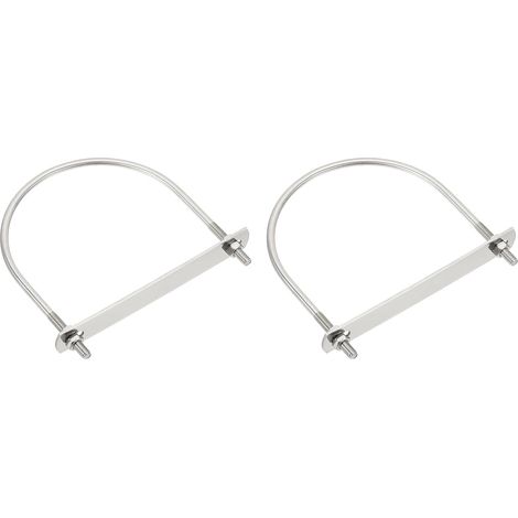 Deux étriers en U, en acier inoxydable 304, avec écrous et rondelles, adaptés aux bateaux de ski nautique et de pêche. (M6114138mm) (1/5)