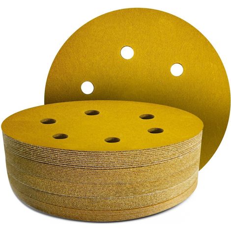 Schleifpapier 150mm Rund Klett 6-Loch Körnung 60-320 für Exzenterschleifer (1/5)