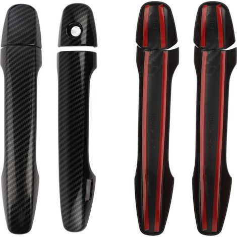 Embellecedores de manijas de puerta exteriores para modelos Subaru, estilo fibra de carbono.