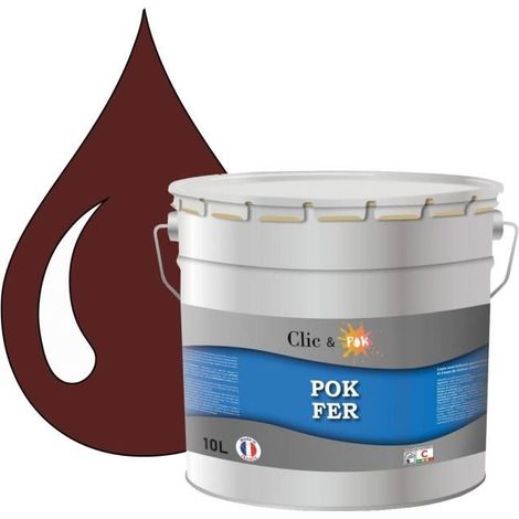 Peinture - POK - Glycérophtalique - Antirouille - 10L - RAL 8012 Brun rouge (1/4)