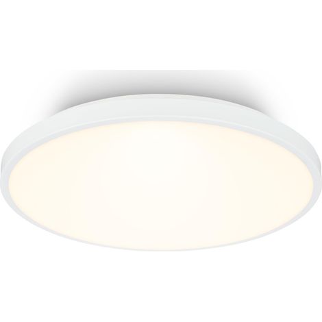 Plafonnier LED avec panneau décoratif, lumière blanche chaude, 17,5W, 2400lm, salon, chambre, luminaire plafonnier, 33 x 6 cm, blanc (1/5)