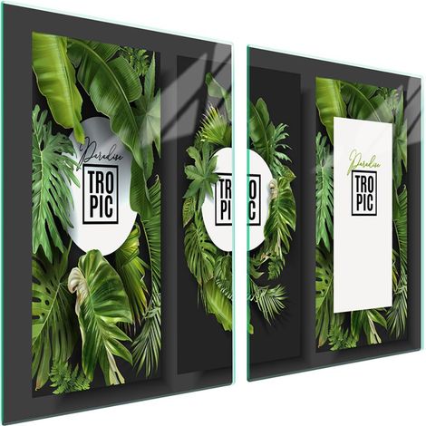 Plaque de protection en verre pour poêle 2x45x52 Feuille (1/5)