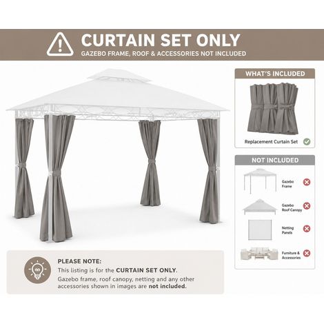 Marco Polo 4x3m Curtain Set Only - Grey