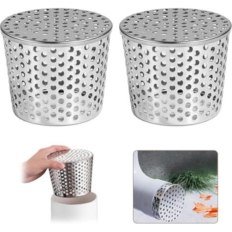 2 Pièces Crapaudine Gouttière, Grille Gouttière anti Feuilles, Protege Gouttiere Contre Feuilles, Crapaudine Acier Inoxydable, pour Écoulement Toit Plat, Écoulements, Tuyaux Descente(90-110 mm) (1/5)