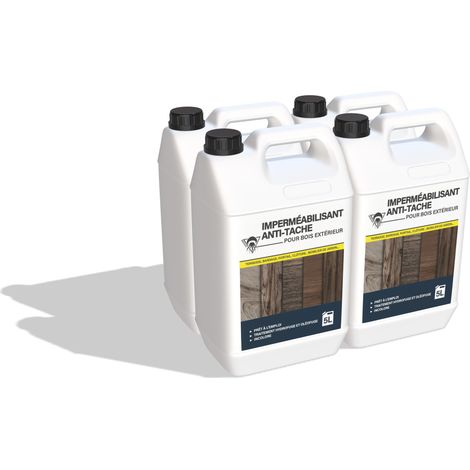 Méduze - 4 imperméabilisants et anti-tache pour bois extérieur 5L - Produit 2 en 1 - Prêt à l’emploi - Incolore - Respirant - Professionnel (1/4)
