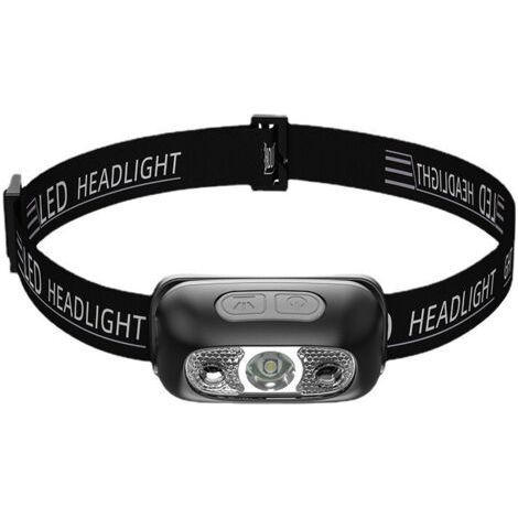 Lampe Frontale, Rechargeable Lampe Frontale Puissante avec 5 Modes D'éclairage, Étanche IPX4, Portable Lampe Frontale LED avec Lumière Rouge pour La Pêche/Camping/Cyclisme/Randonnée