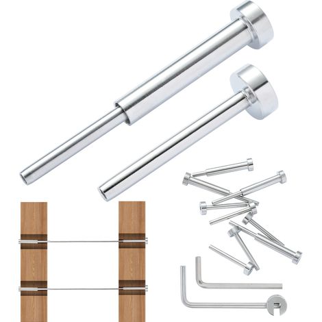 VEVOR Kit di ringhiere per cavi invisibili da 20 pezzi, ricevitore invisibile da 1/8" in acciaio inossidabile T316, tenditore a pressare da 1/8" per montanti in legno/metallo