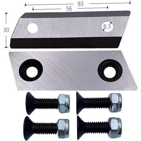 Jwn Déchiqueteuse de jardin avec vis, broyeur professionnel, machine de découpe rotative et ensemble comprenant deux lames et quatre écrous M8