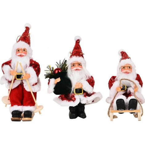Décorations de Noël, ornements de Noël, poupée en tissu suspendue, pendentif Père Noël, paillettes rouges Q (1/3)