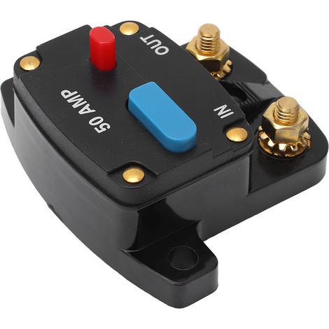 Disjoncteur à réarmement manuel pour système audio de voiture, bateau, camion, bus, 50 A (1/5)