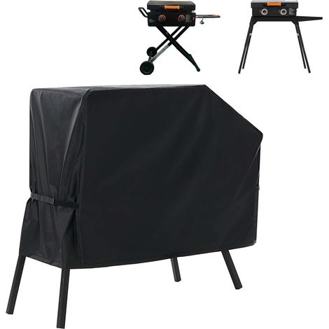 Copertura per piano cottura Blackstone da 22 pollici con cappuccio e supporto, accessori impermeabili per piani cottura Blackstone da 17 e 22 pollici, antivento e resistente ai raggi UV (solo copertur
