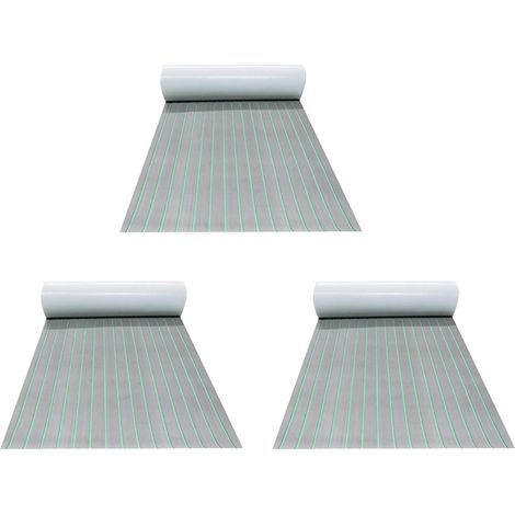 3pièces 2400X450X6MM EVA Mousse Bateau Revêtement de Sol Antidérapant Auto-Adhésif Tapis de Pont de Bateau Feuille de Platelage Tapis de Yacht Rayé (1/5)