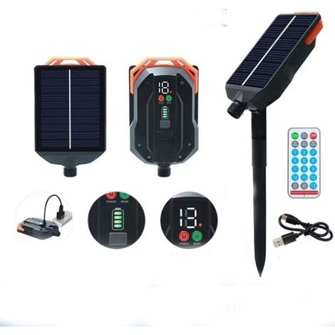 Panneau Solaire 24V 1200mAh Pour Guirlande Lumineuse - 13 Modes Éclairage - Étanche IP65 - Avec Télécommande Et Câble USB (1/5)