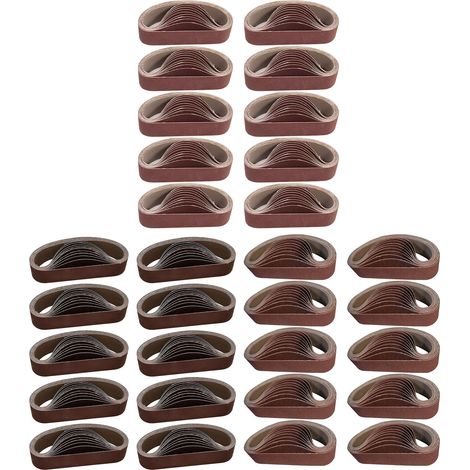 30pcs Mini Ponceuse à Bande Électrique, Courroies Abrasives en Alumine 30x330mm, 10 par Grain 80/240/800 (1/5)