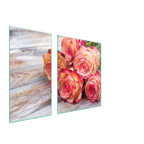 PIASTRA PROTETTIVA IN VETRO PER STUFA 90x52 ROSE (1/5)