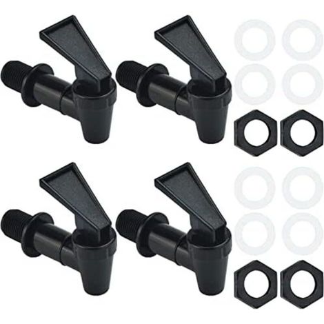 CCYKXA Plastic Water Faucet,4pcs Plastic Replacement Water Tap Faucet Barrel Tap for Beer Keg,Glass,Coffee,Juice,Drinking Fountain (1/3)