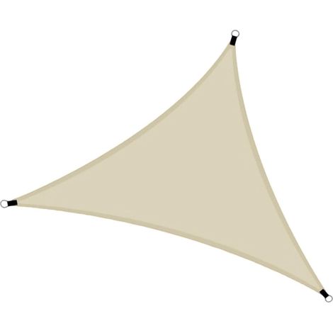 Foldable Triangle Sun Shade Sail Rainproof Triangular Shade Sail -6x6x6m-Beige (1/5)