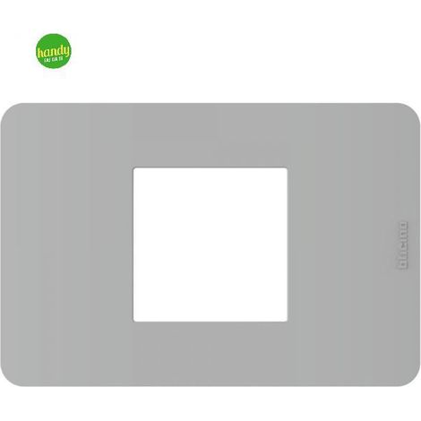 Placca 2 moduli centrati BTicino MatixGO grigio