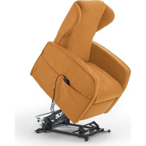 Poltrona Alzapersona Elettrica 2 Motori 73x101x86 cm Adele in Microfibra Dispositivo Medico 1 Mostarda (1/5)