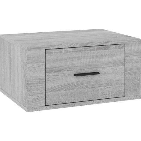 Maison Exclusive - Mesita de noche de pared gris Sonoma 50x36x25 (1/5)