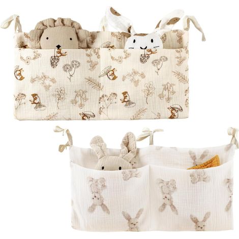 2 Pièce Rangement Suspendu Lit Bebe, Organisateur pour Lit Bébé, Sac Rangement Lit Bebe, pour Ranger des Mouchoirs, des Jouets ou D'autres Objets Dans des Articles Tels Que des Lits Bébé (1/5)